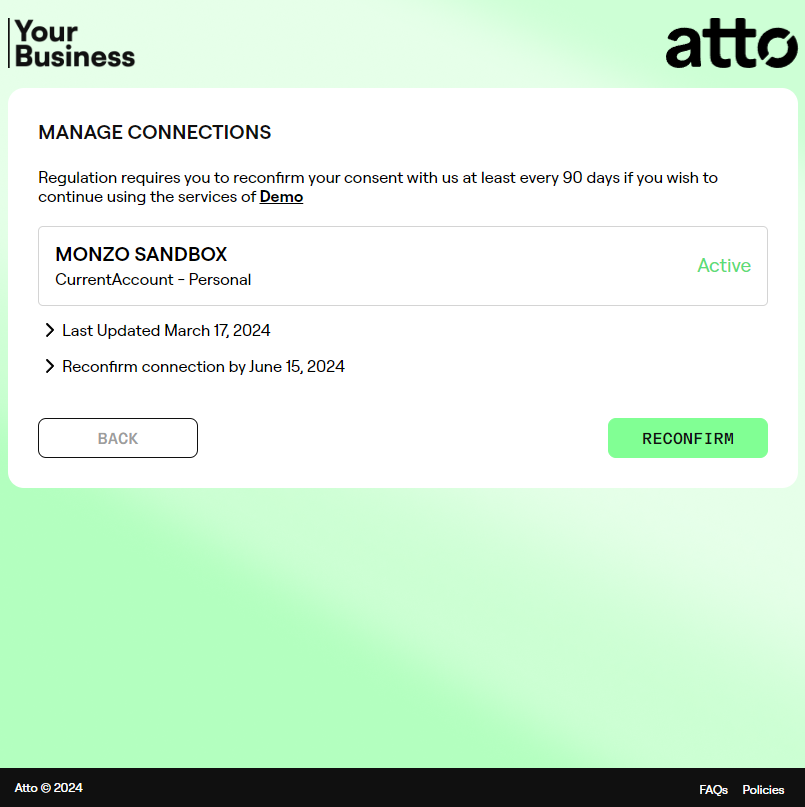 Reconfirmation disconnect flow step 1